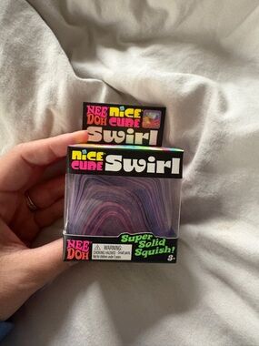 Nee Doh Nice Cube Swirl - Purple & Pink Kids Squish Toy